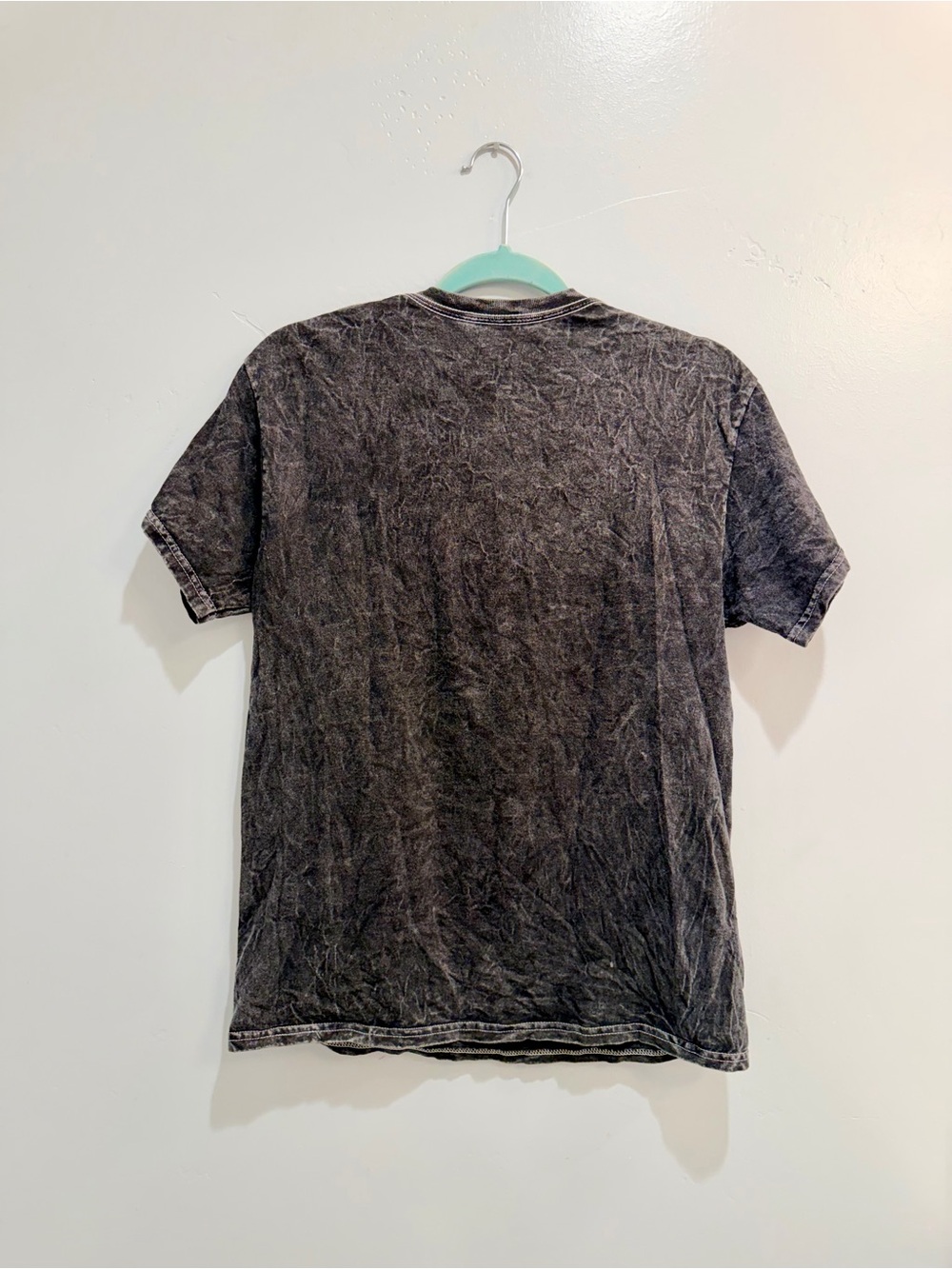 Nirvana Smiley Face Graphic T-Shirt Acid Wash Grey Black Oversized Boxy Womens M - Picture 8 of 11